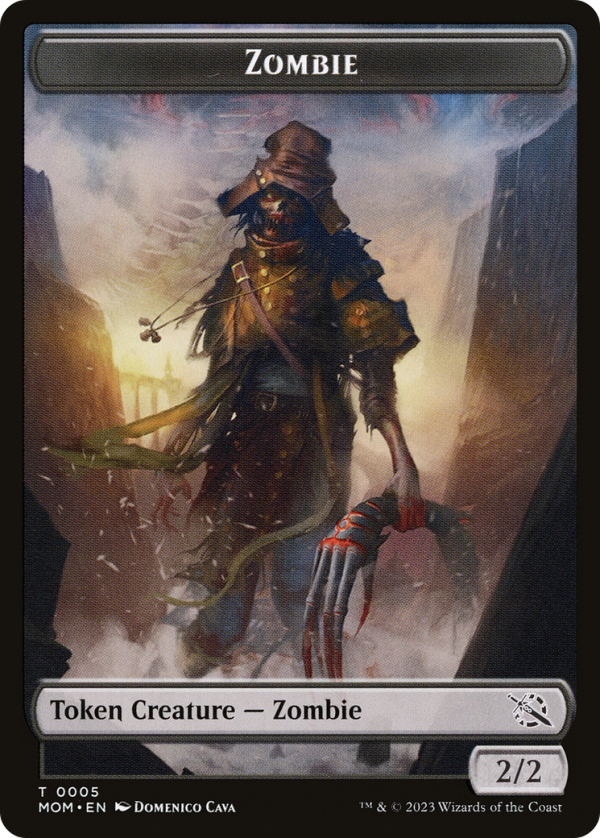 Treasure (21)    Zombie Double-Sided Token [March of the Machine Tokens] For Sale