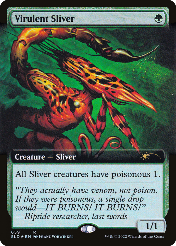 Virulent Sliver (Extended Art) (Step-and-Compleat Foil) [Secret Lair Drop Promos] Sale