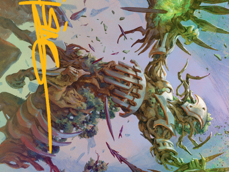 Botanical Brawler Art Card (Gold-Stamped Signature) [March of the Machine Art Series] Hot on Sale