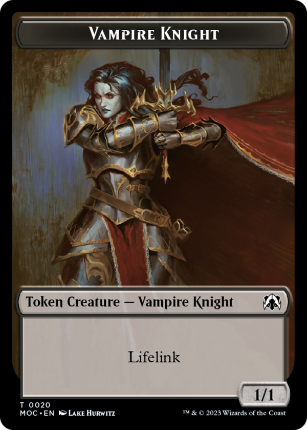 Vampire Knight    Soldier Double-Sided Token [March of the Machine Commander Tokens] For Sale