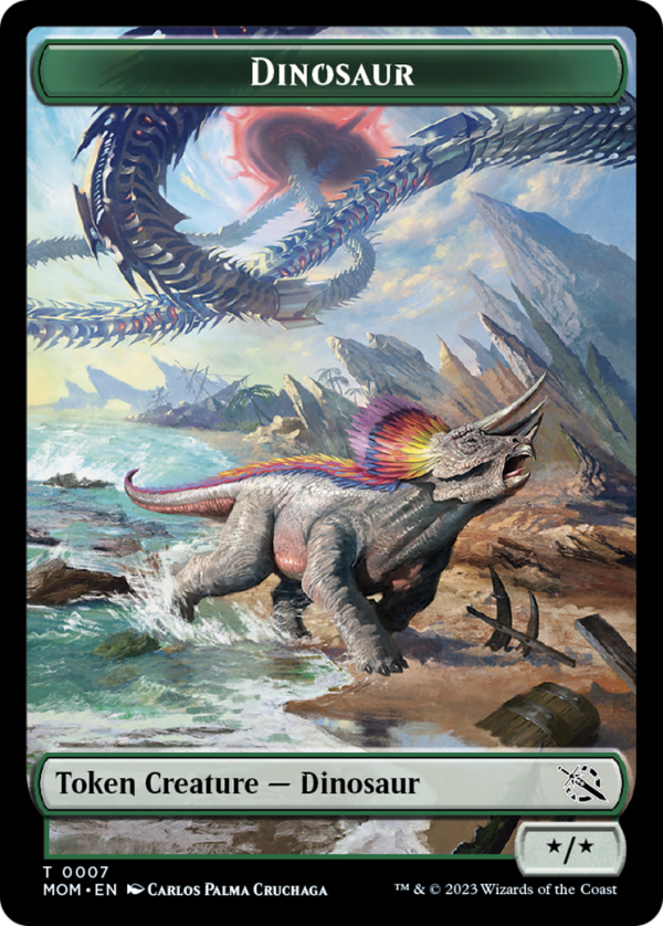 Warrior    Dinosaur Double-Sided Token [March of the Machine Tokens] For Discount